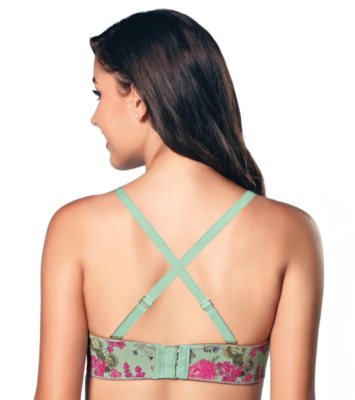 Buy Enamor Mint Under Wired Padded Half Coverage Multiway Bra for